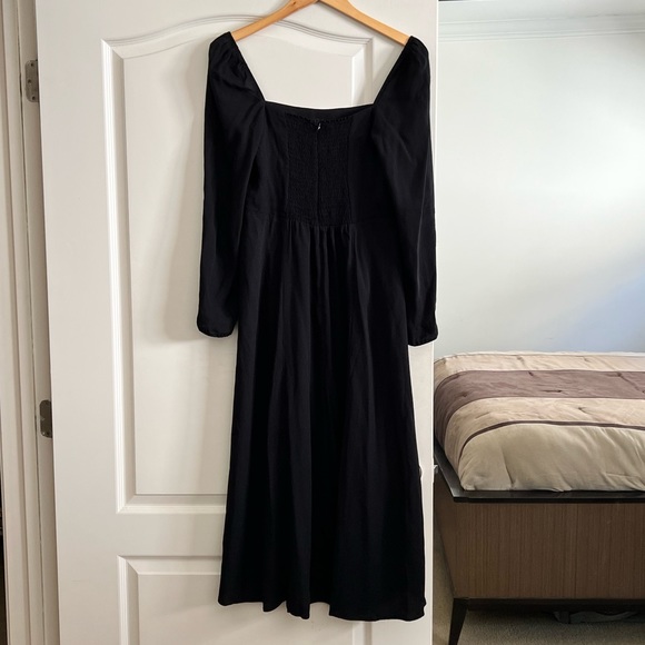 Reformation 8 Sigmund Long Sleeve Midi Dress Leg Slit - Picture 9 of 13